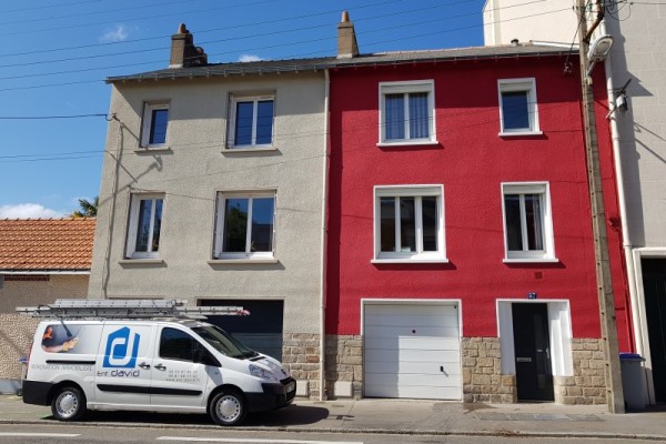 peinture ravalement nantes chalatres rouge vif entreprise david renovation immobiliere coueron2018